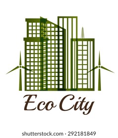 Eco city design, vector illustration eps 10.