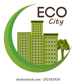 Eco city design, vector illustration eps 10.