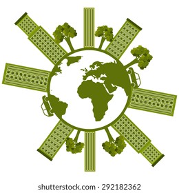 Eco city design, vector illustration eps 10.