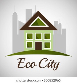 Eco city design, vector illustration eps 10.