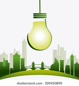 Eco city design, vector illustration eps 10.