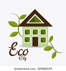 Eco city design, vector illustration eps 10.