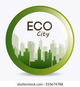 Eco city design, vector illustration eps 10.