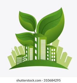 Eco city design, vector illustration eps 10.