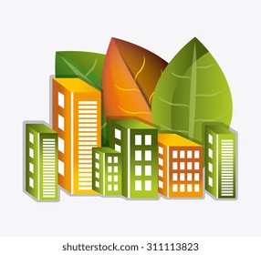 Eco city design, vector illustration eps 10.