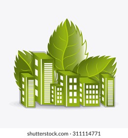 Eco city design, vector illustration eps 10.