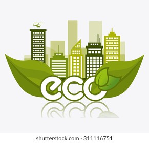Eco city design, vector illustration eps 10.