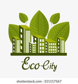 Eco city design, vector illustration eps 10.