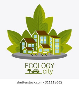 Eco city design, vector illustration eps 10.
