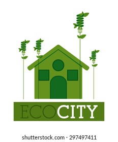 Eco city digital design, vector illustration eps 10