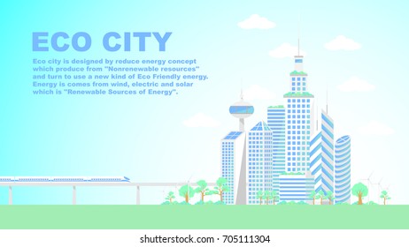 Eco city, Future master city, vector illustration