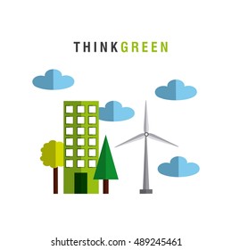 eco city green icon vector illustration design