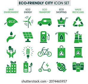 Eco City Icon Set, Smart City, Urban Development