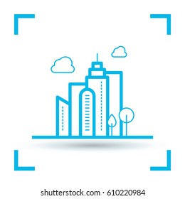 eco city info-graphic line vector icon