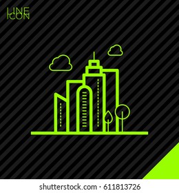 eco city info-graphic line vector icon
