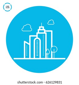 eco city info-graphic line vector icon