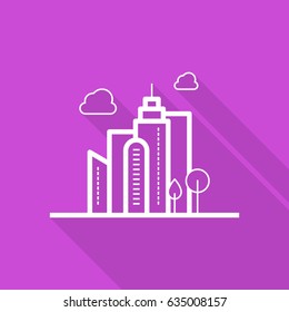 eco city info-graphic line vector icon