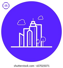 eco city info-graphic line vector icon