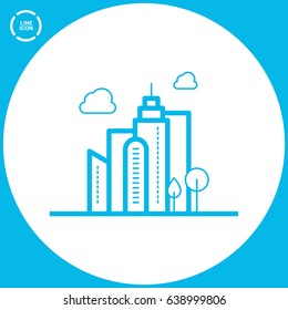 eco city info-graphic line vector icon