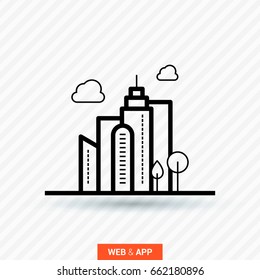 eco city info-graphic line vector icon
