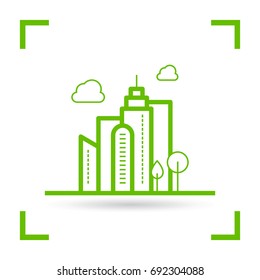 eco city info-graphic line vector icon