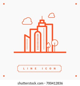 eco city info-graphic line vector icon