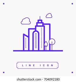eco city info-graphic line vector icon