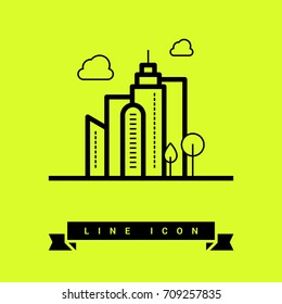 eco city info-graphic line vector icon