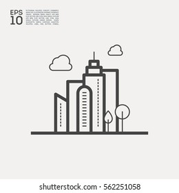 eco city isolated minimal icon. eco info graphic line vector icon for websites and mobile minimalistic flat design. 