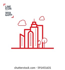 eco city isolated minimal icon. eco info graphic line vector icon for websites and mobile minimalistic flat design. 
