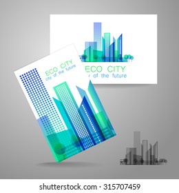 Eco city - logo. Template concept of corporate identity.