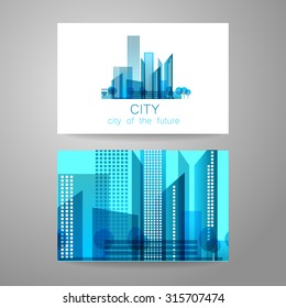 Ciudad ecológica - logotipo. Concepto de plantilla de identidad corporativa.