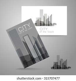Eco city - logo. Template concept of corporate identity.