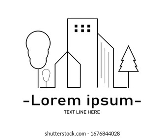 Eco city Natural Icon Green Logo. Flat Vector Illustration. Can be used for your work.
