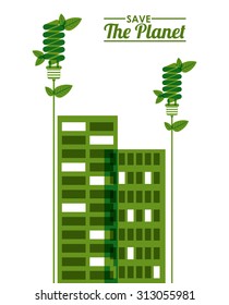 Eco city over white background design, vector illustration eps 10