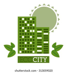 Eco city over white background design, vector illustration eps 10