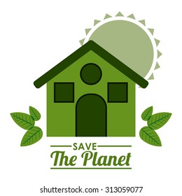 Eco city over white background design, vector illustration eps 10