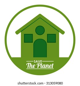Eco city over white background design, vector illustration eps 10
