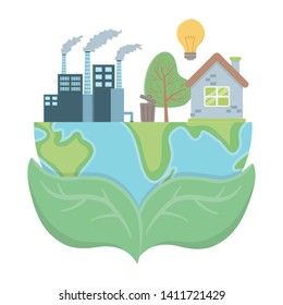 Eco city and save planet design