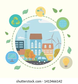 Eco city and save planet design