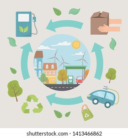 Eco city and save planet design