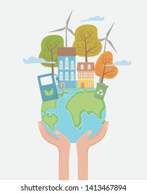 Eco city and save planet design