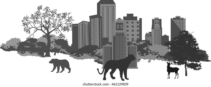 Eco city vector concept image