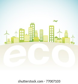 Eco city in vector illustration