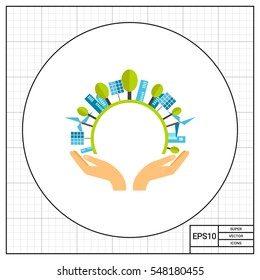Eco cityscape icon