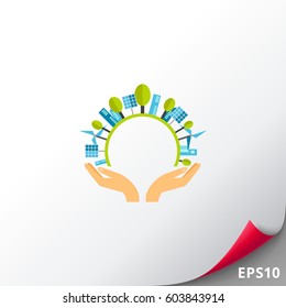 Eco cityscape icon