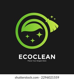 Eco clean vector logo design. Suitable for business, nature, technology and cleaning service 