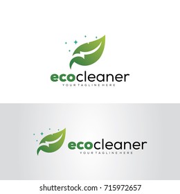 Eco Cleaner Logo Template Design Vector, Emblem, Design Concept, Creative Symbol, Icon
