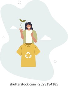 Eco Pano .conceito de ambiente.design plano com pessoas.