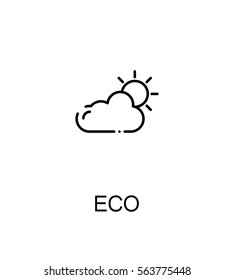 Eco cloud icon. Single high quality outline symbol for web design or mobile app. Thin line sign for design logo. Black outline pictogram on white background
